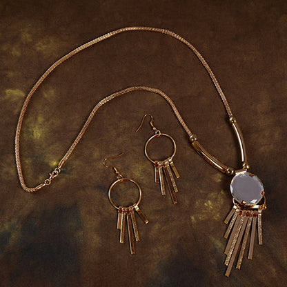 Tassel Necklace & Earrings Set