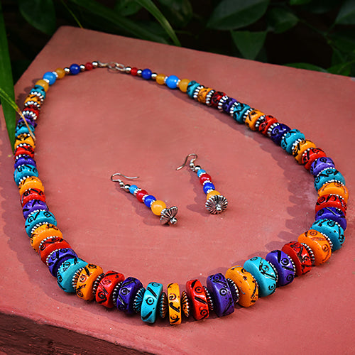 Colourful Beaded Necklace Set