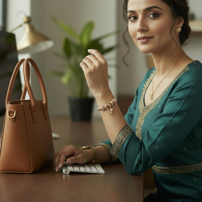 Anti-Tarnish Gold Charm Bracelet for Women | Crystal-Studded Love Charm Bracelet with Premium Gold Finish | Elegant Daily Wear, Office Wear &amp; Gift Jewelry for Women